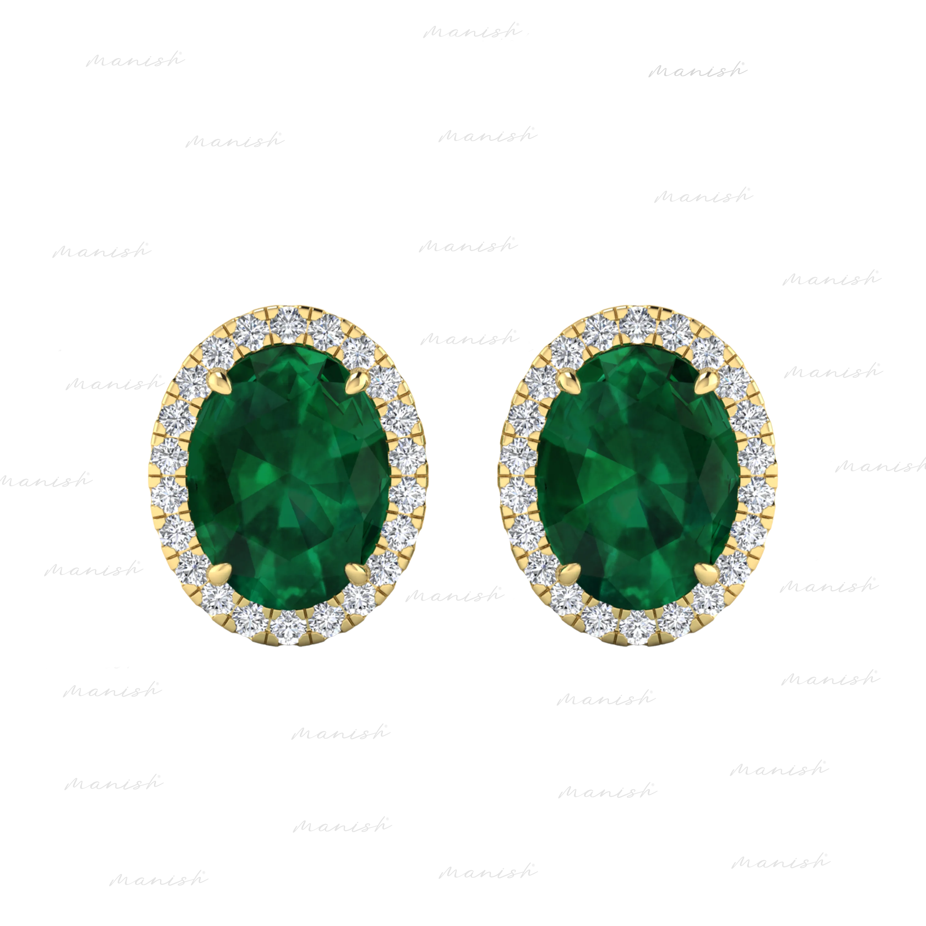 Diamond and Emerald Earrings